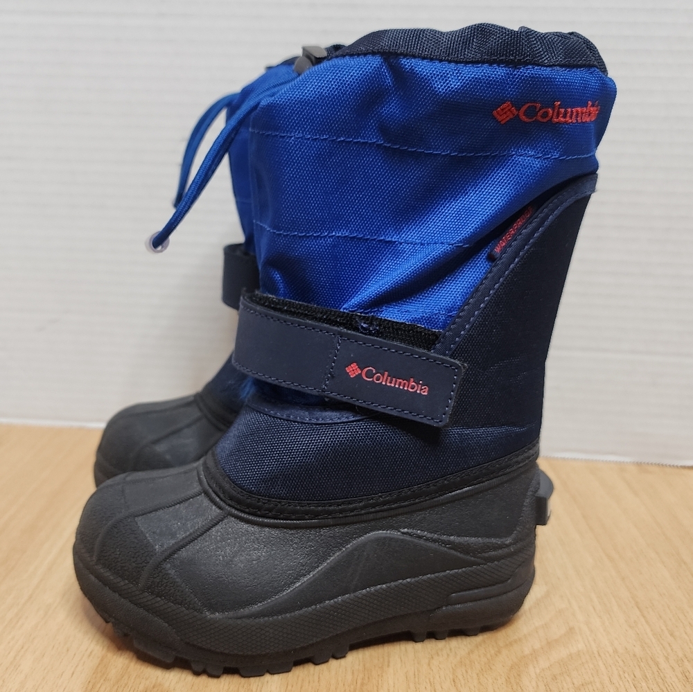 Columbia Size 9 Child Powderbug Plus Ii Snow Boot Blue‎ Black